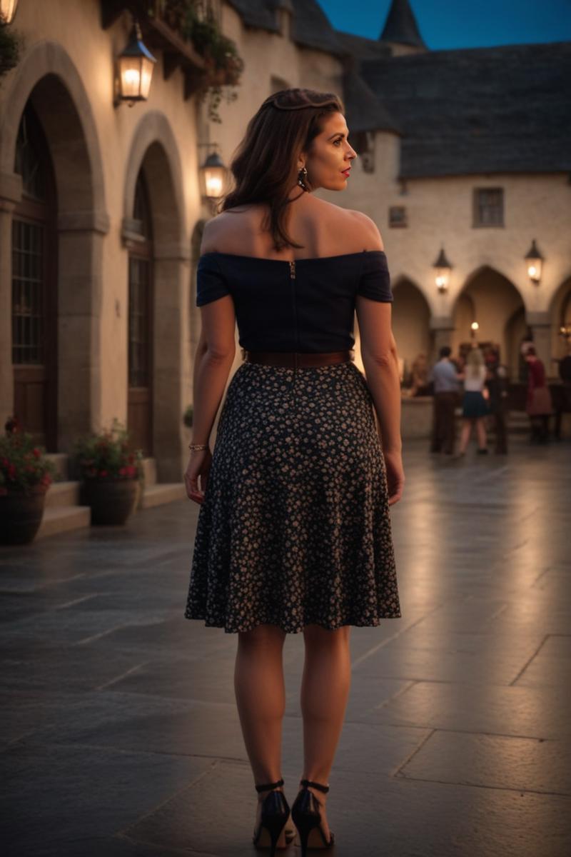 00079-262137380-cinematic film still captain carter wearing off-the-shoulder top, floral skirt, and strappy heels at hogsmeade village looking o.png